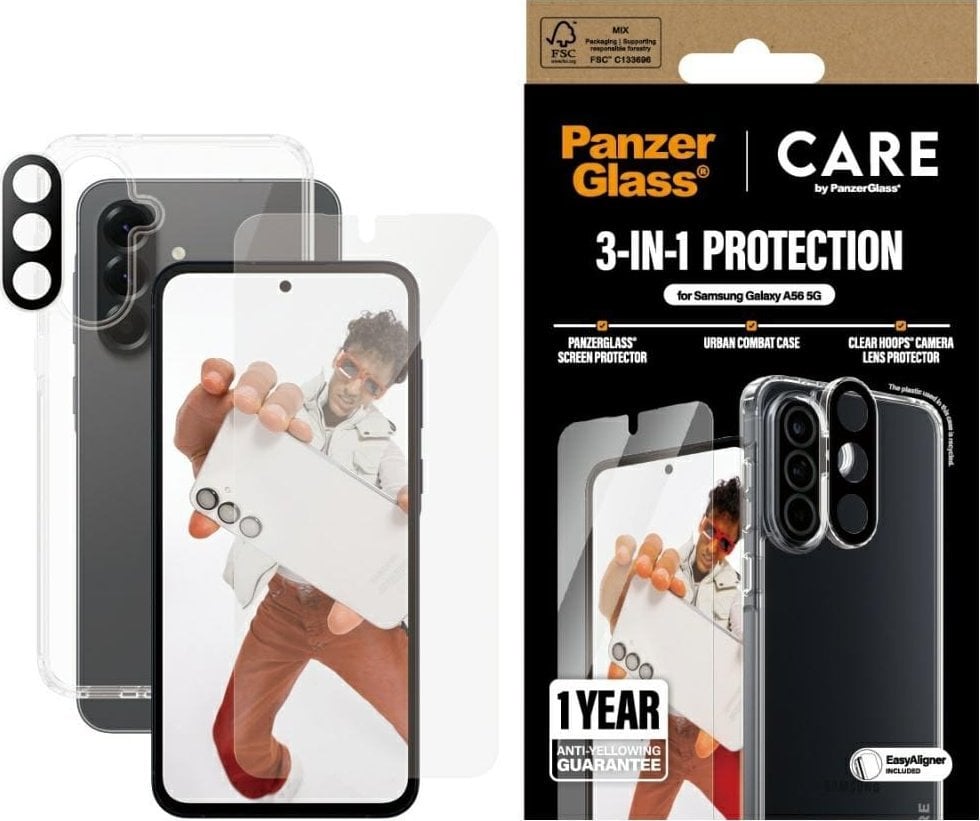 PanzerGlass Zestaw ochronny CARE by Flagship 3w1 Etui+Szkło+Lens do Samsung Galaxy A56 5G