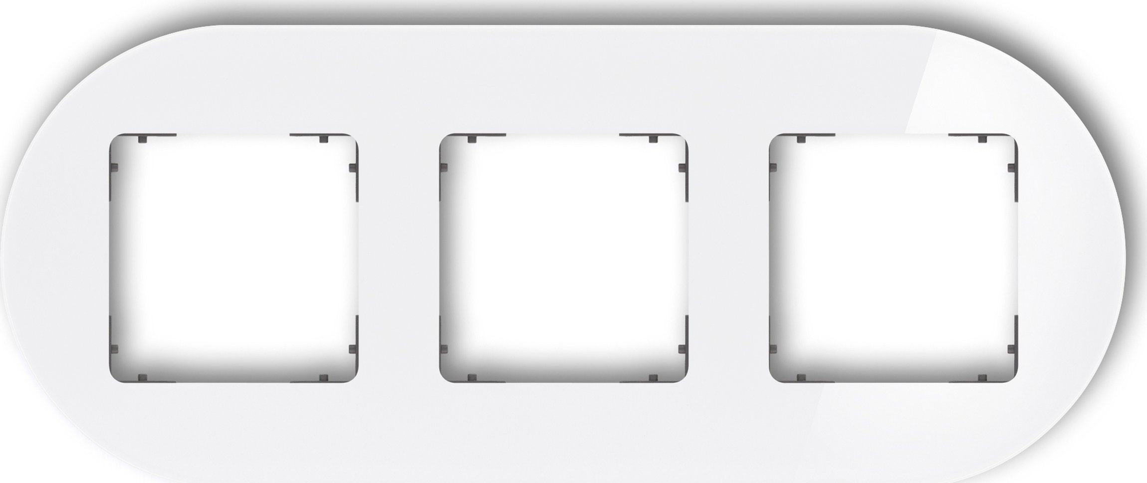 Karlik Ramka potrójna Karlik Icon 0-28-IRSO-3 uniwersalna okrągła efekt szkła biała/grafitowy mat