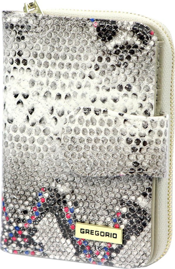 Portfel damski skórzany PELLUCCI SN-115 popiel + róż