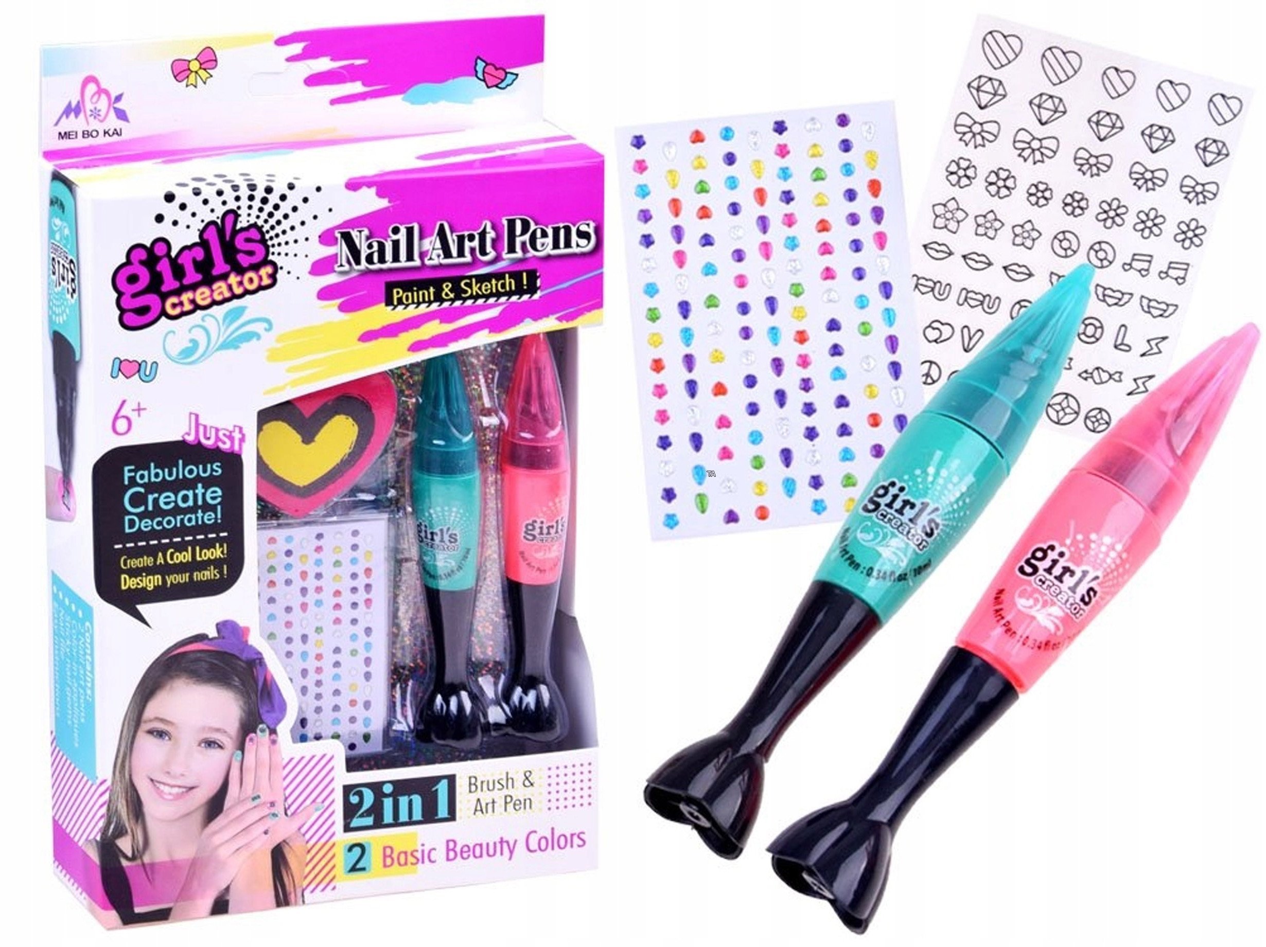 Zestaw do zdobienia paznokci lakier ozdoby ZA2437