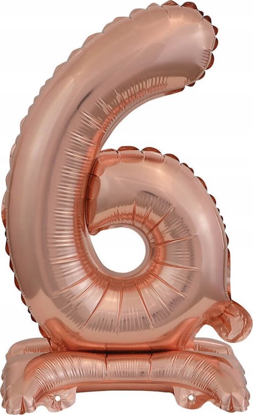 AMSCAN Balon foliowy mini cyfra 6 ze stopką różowe złoto 22x40cm 9911739