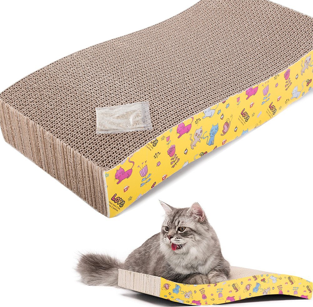 Przyjaciele Drapak tekturowy dla kota poziomy fala kocimiętka Drapak tekturowy dla kota poziomy fala kocimiętka