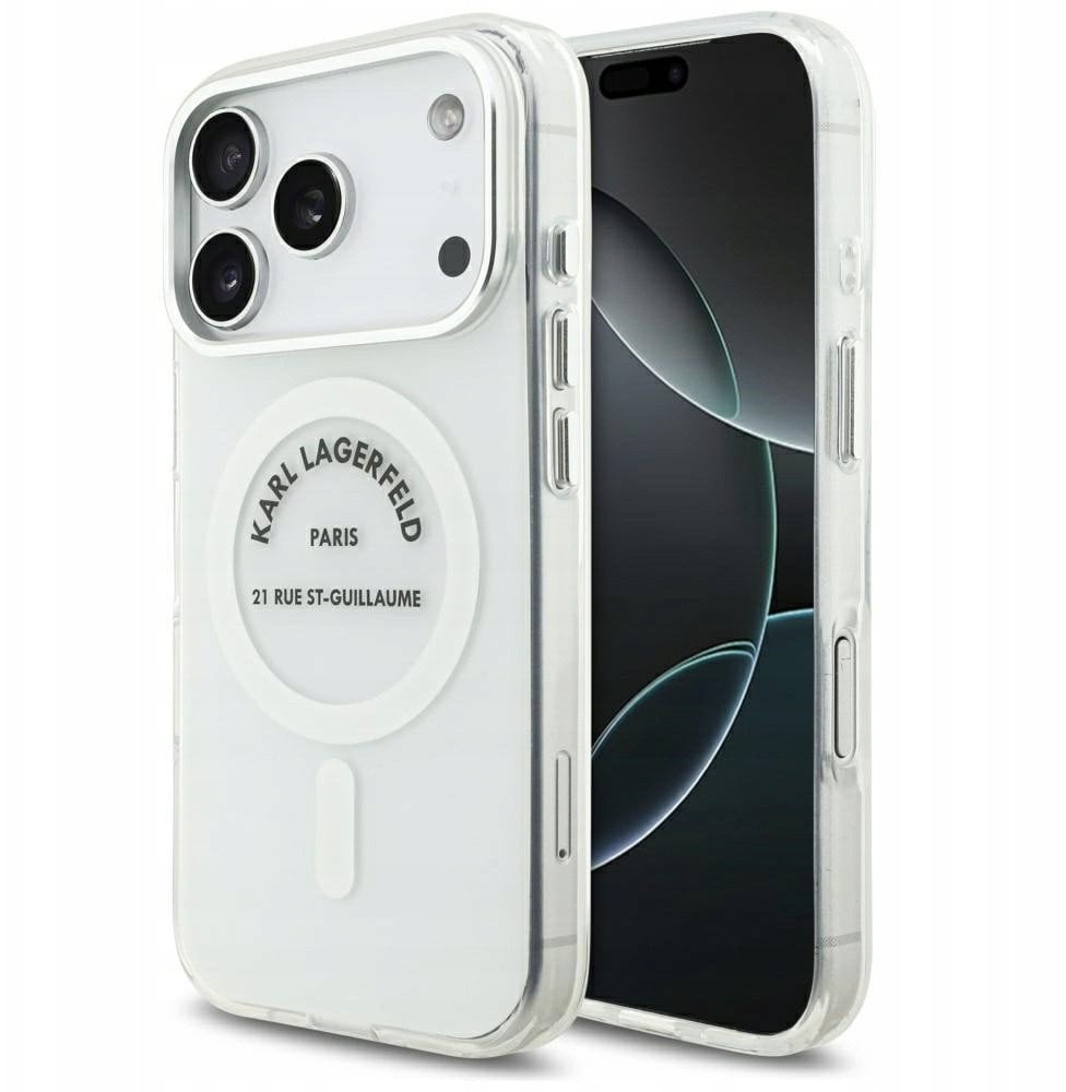 Karl Lagerfeld IML Karl RSG Logo MagSafe Case for iPhone 17 Pro Transparent