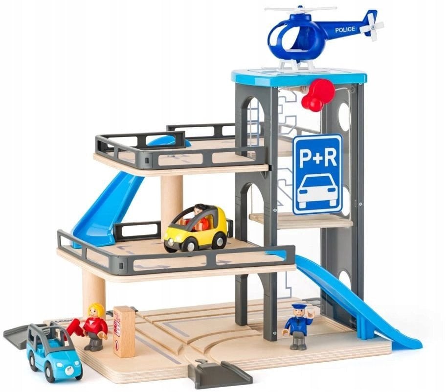 WOODYLAND Garaż z autkami i lądow.d/helikopt.30746