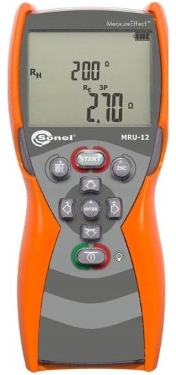 Miernik rezystancji uziemienia i rezystywności gruntu LCD IP65 20 mA MRU-12 WMPLMRU12