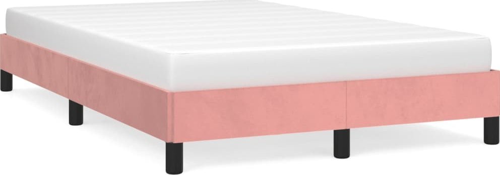 vidaXL vidaXL Rama łóżka, różowa, 120x190 cm, obita aksamitem