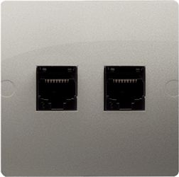 Kontakt-Simon Gniazdo komputerowe Simon Basic podwójny RJ45 kat. 5e satynowy (BMF52.02/29)