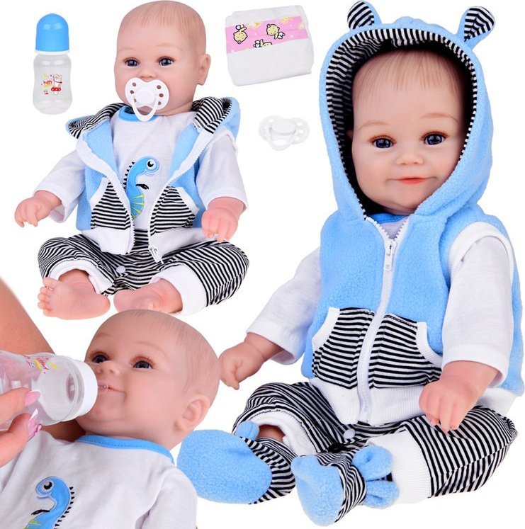 Jokomisiada Realistyczna Lalka Chłopiec 50cm Uroczy bobas gaworzy śmieje sie ZA5357