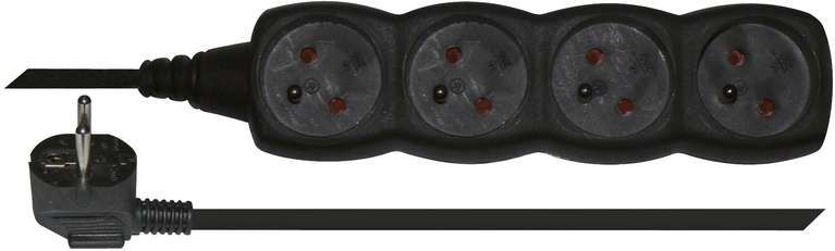 Emos Przedłużacz z uziemieniem 4 gniazda czarny 5m (PC0415)