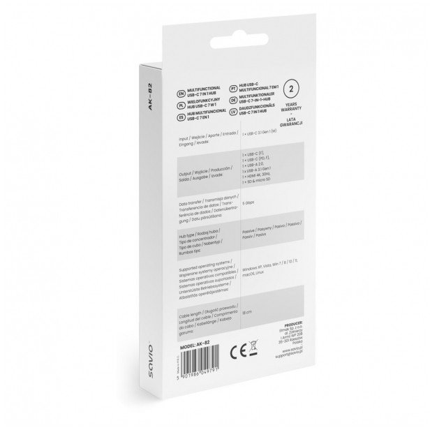 SAVIO AK-82 HUB USB-C 7 w 1