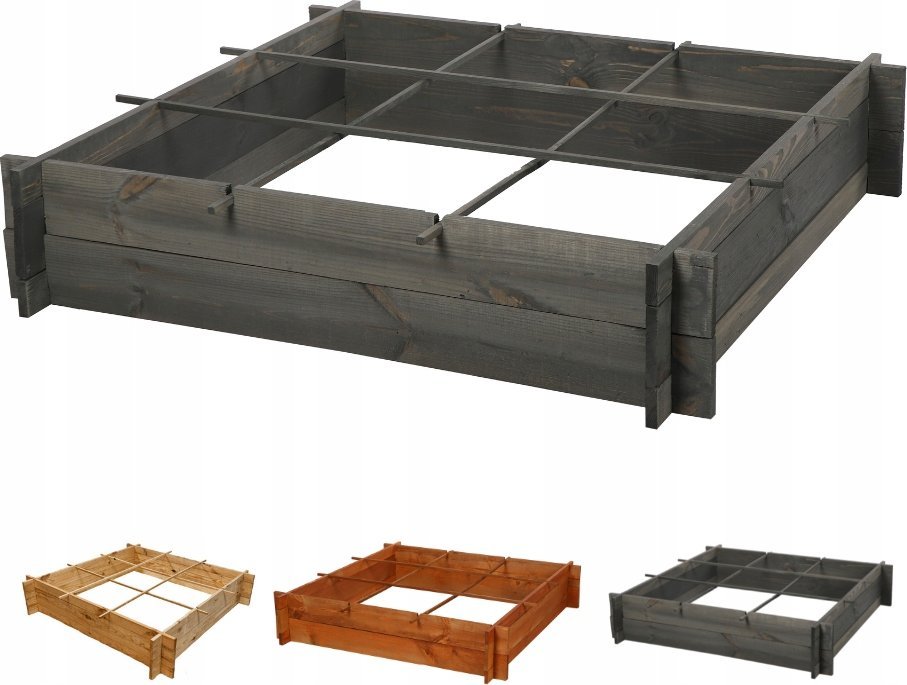 Wamar-Sosenka Drewniana grządka podwyższana ZP05 /100x100cm/ Szara Drewno Sosnowe