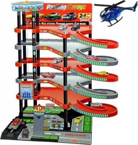 Lean Sport Garaż Parking 5 Pięter Zjeżdżalnia Winda + Pojazdy