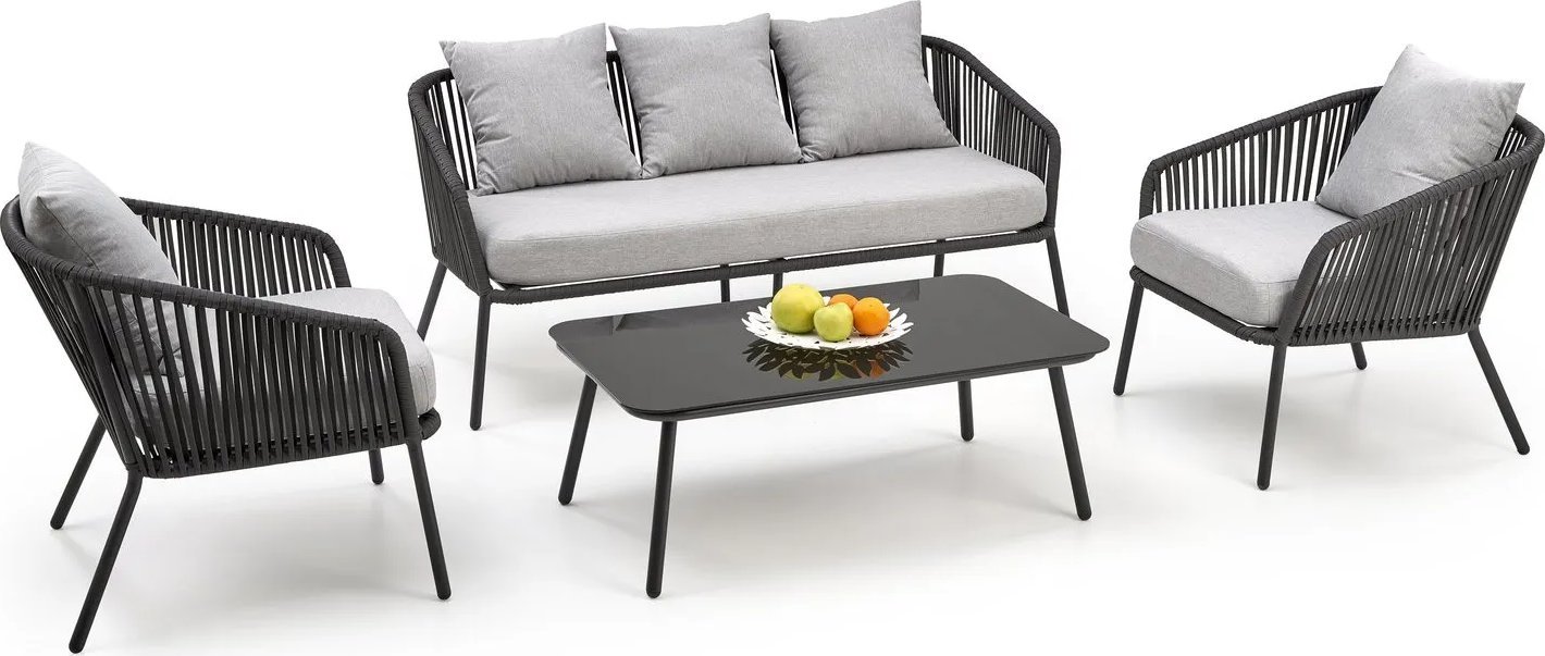 Halmar Zestaw mebli ogrodowych ROCCA ciemny szary/jasny szary HALMAR