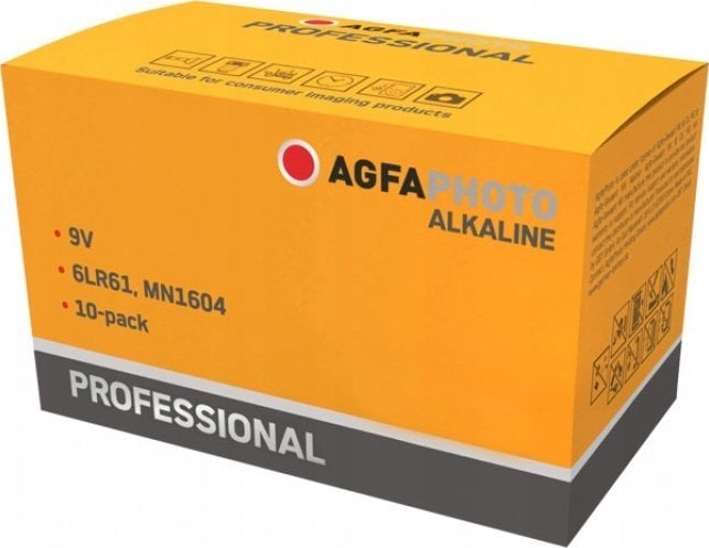 Agfa AgfaPhoto Batterie Alkaline Professional -9V E-Block 10St.