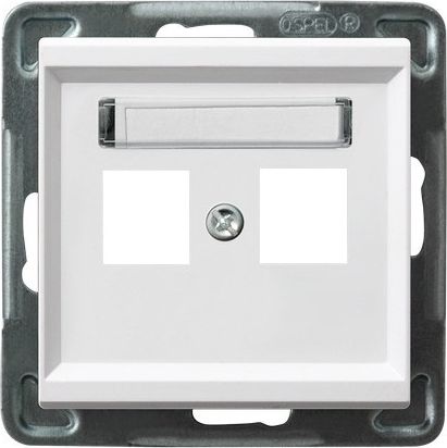 Ospel Obudowa gniazda podwójnego SONATA biała (GPK-2R/p/00)