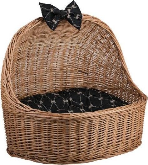 WickerPL ELSA WIKLINOWE OWALNE LEGOWISKO DLA ZWIERZĄT Z DACHEM BUDA DLA KOTA LEGOWISKO DLA PSA Z PODUSZKĄ 60X46 H16/48 CM