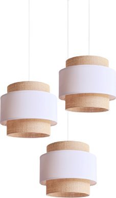 Lampa wisząca Solar Lampa wisząca sufitowa żyrandol BOHO len i biel 3 żarówki