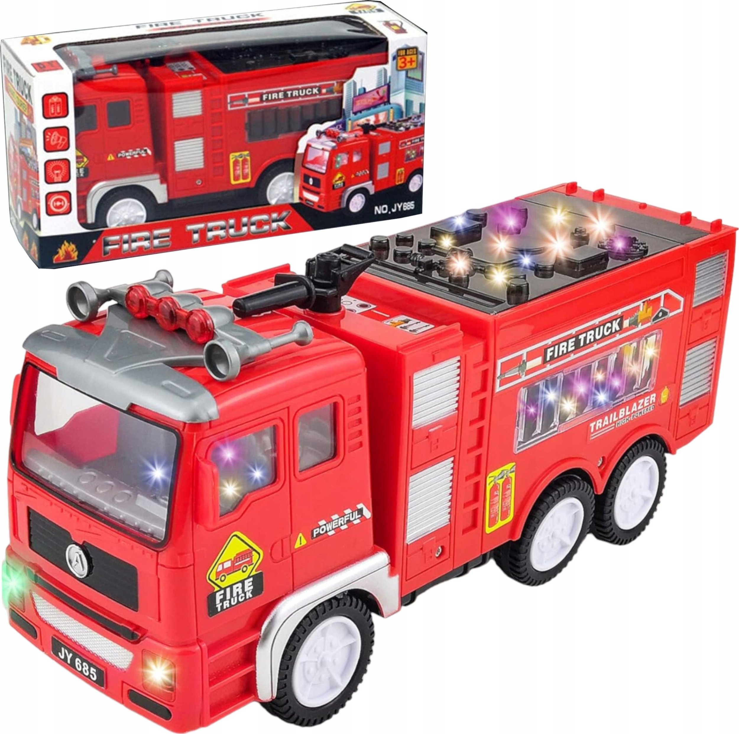 AUTO WÓZ STRAŻACKI STRAŻ POŻARNA ŚWIATŁA DŹWIĘKI JY685