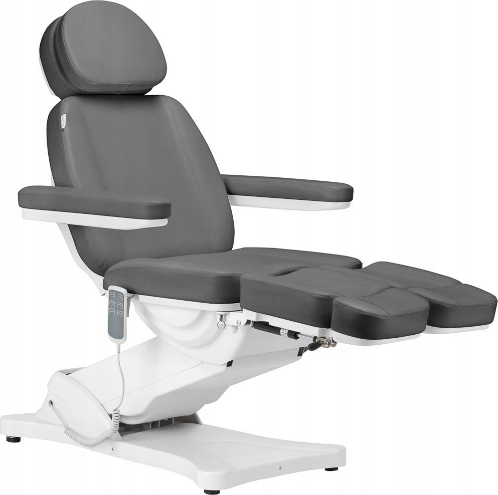 Activeshop Elektryczny fotel kosmetyczny SILLON CLASSIC 3 silniki z kołyską pedi szary