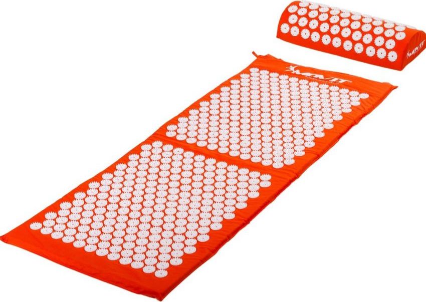 MXSTP Mata do akupresury z poduszką MOVIT 130 x 50 cm, pomarańczowa masująca