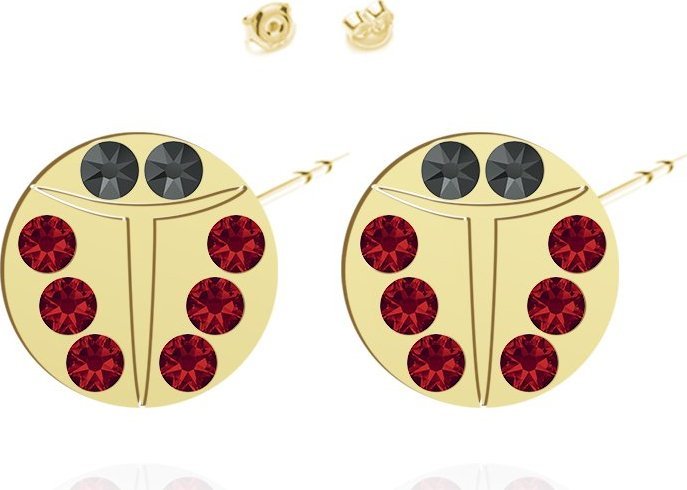 Radziszewska Jewellery Kolczyki z Biedronkami srebro pozłacane