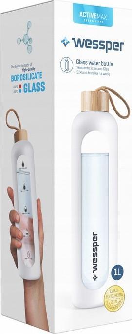 Wessper Wessper Butelka motywacyjna 1 litr - biała