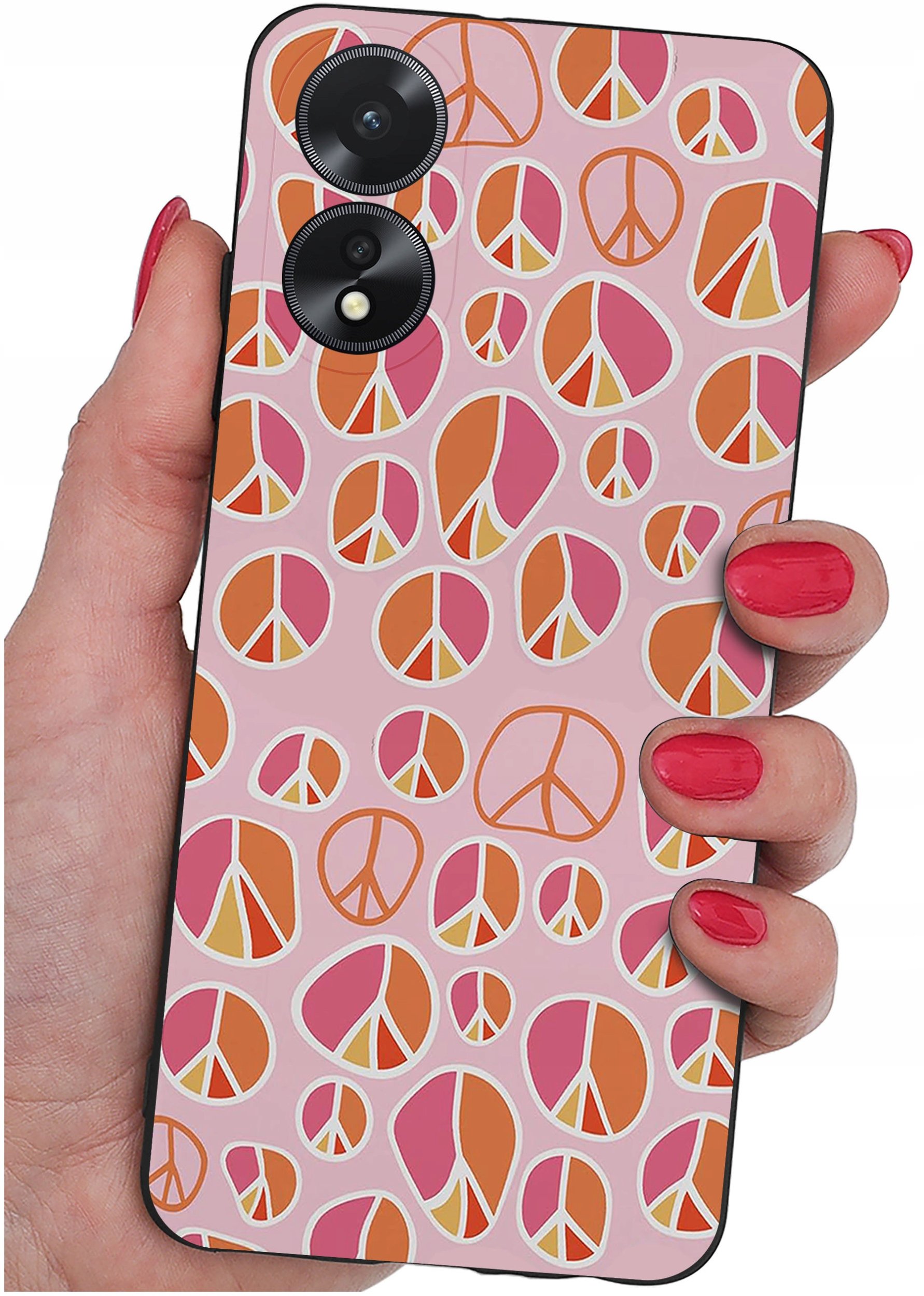 ETUI do Oppo A38 4G WZORY |SILIKONOWE MATT CASE + SZKŁO 9H