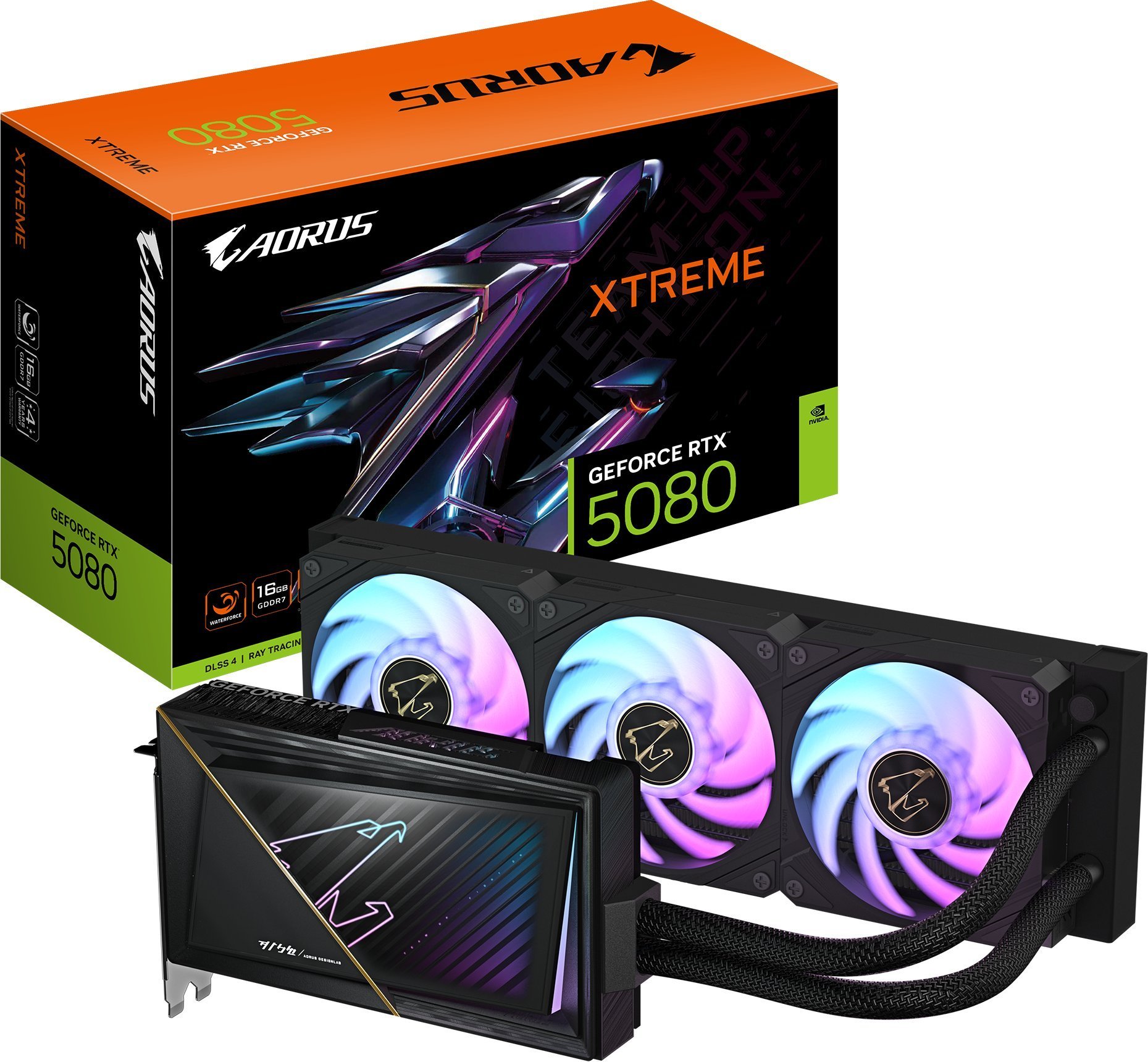 Karta graficzna Gigabyte AORUS GeForce RTX 5080 Xtreme Waterforce 16GB GDDR7 (GV-N5080AORUSX W-16GD)