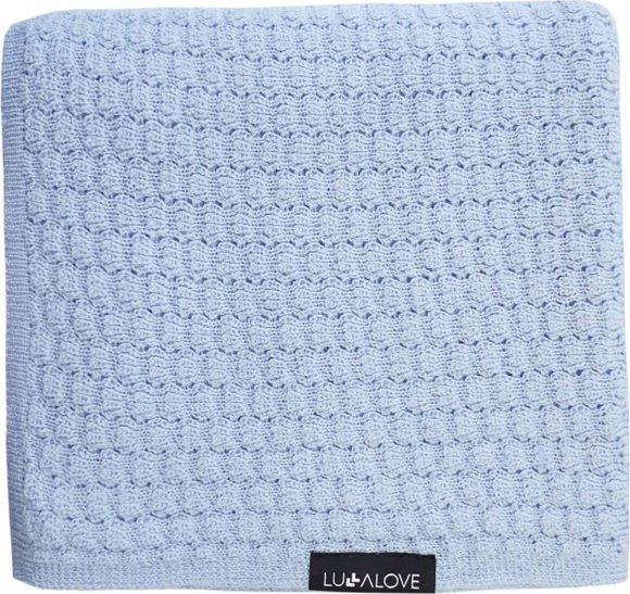 LullaLove Kocyk/otulacz merino PREMIUM - błękit Lullalove