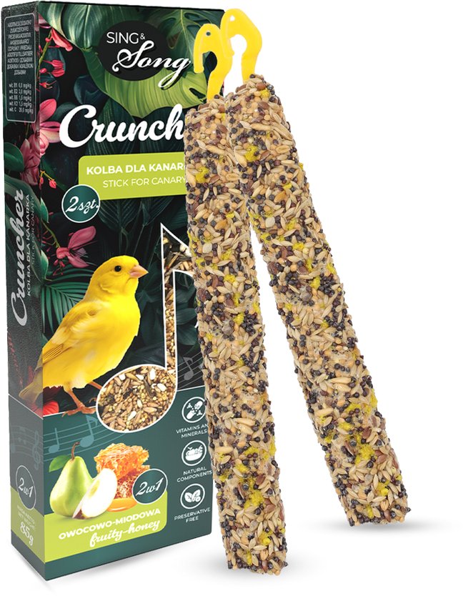 SING &SONG cruncher dla kanarka 85g 2w1 owocowo- miodowy