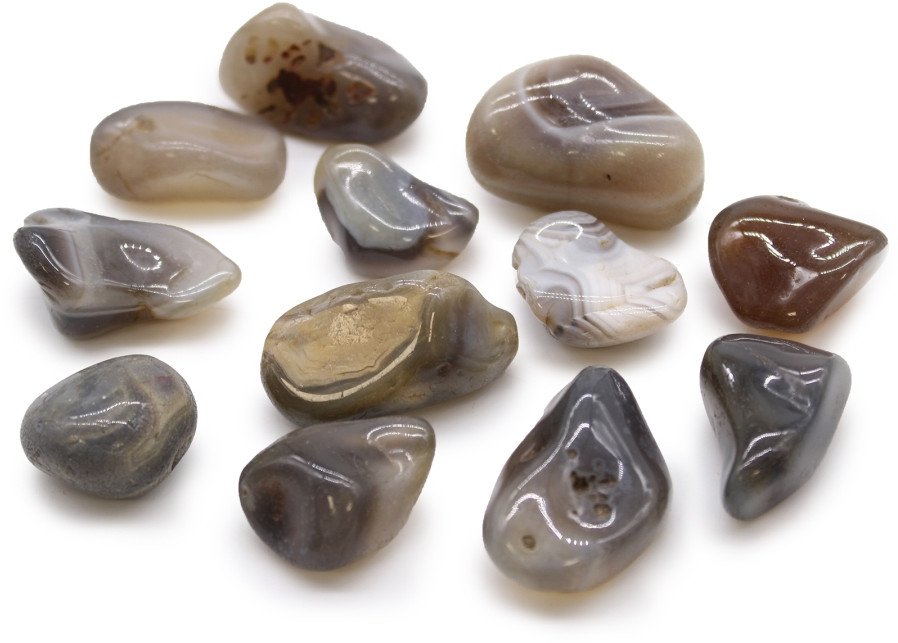 Kamień Afrykański Średni - Szary Agat | 12 sztuk