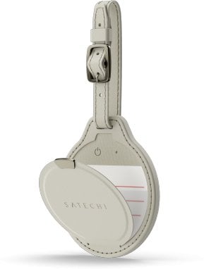 Satechi FindAll Luggage Tag - zawieszka do bagażu ze skóry wegańskiej z lokalizatorem kompatybilna z Apple Find My (sand)