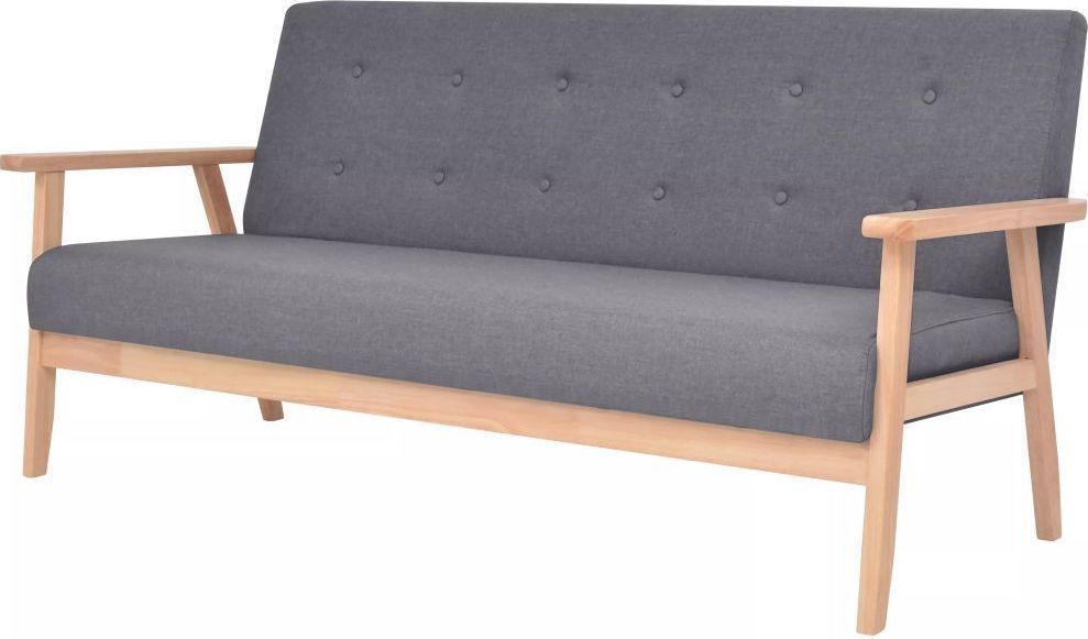 vidaXL 3 osobowa sofa tapicerowana, ciemnoszara