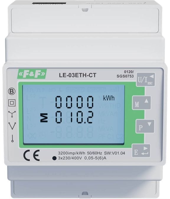 Licznik zużycia energii 3-fazowy LE-03ETH-CT
