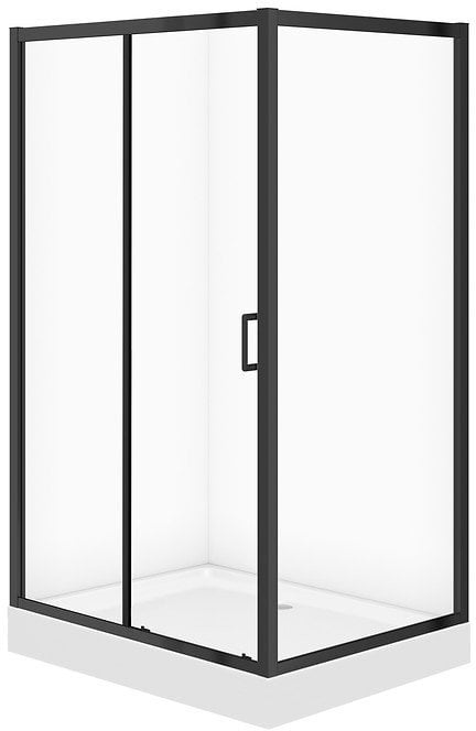 SET C712 KABINA ARTECO CZARNA PROST 120X90X190 + BR TAKO 120X16 WIR