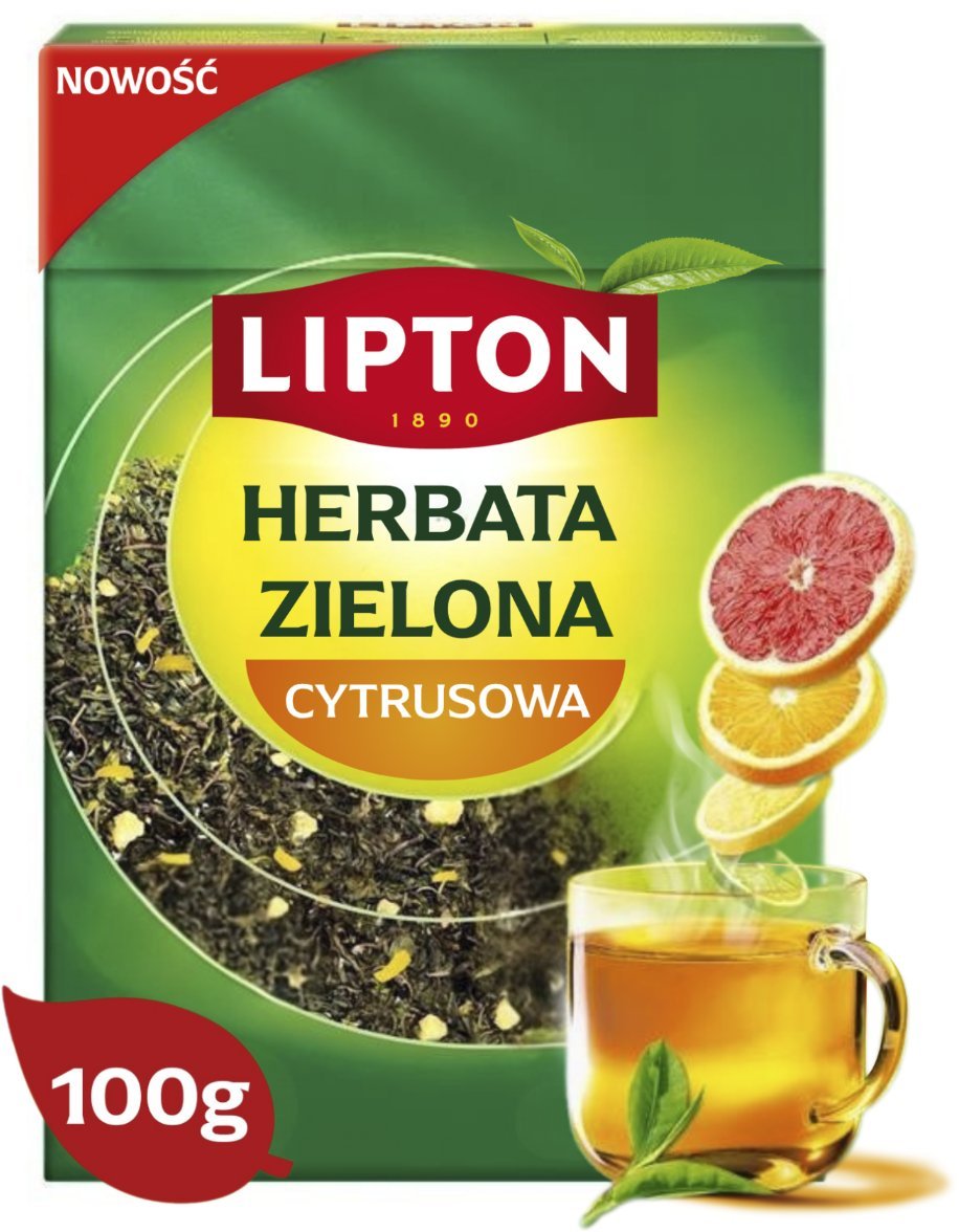 Lipton Herbata zielona liściasta cytrusowa 100g