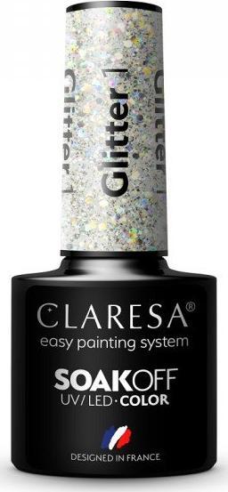Claresa Soak Off UV/LED Glitter lakier hybrydowy 1 5g