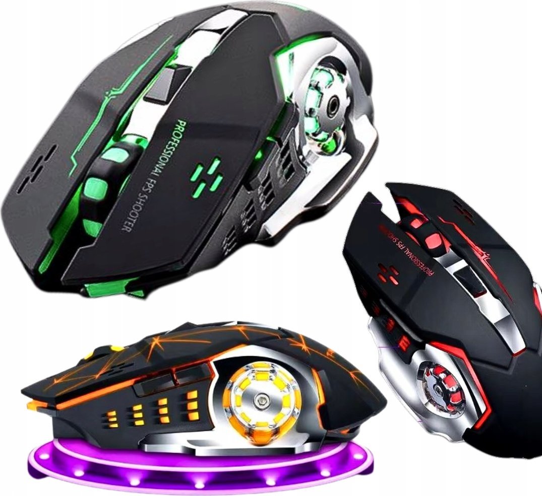 Mysz Vega ECOBOX MYSZ PRZEWODOWA GAMINGOWA CZARNA PODŚWIETLANIE 7 KOLORÓW>