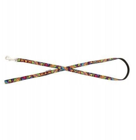 Smycz dla psa, czarna, wz�r picasso, ta�ma polipropylenowa, 20mm/120cm