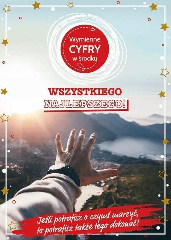 KUKARTKA Karnet Urodziny wymienne cyfry