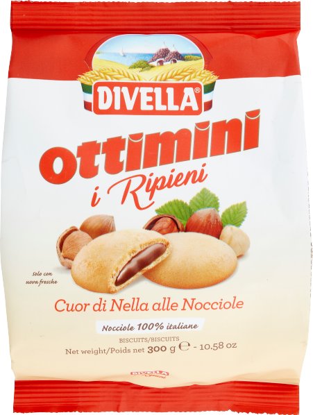 Divella Ciastka Ottimini Serce Nelli Powtórz Orzechy laskowe 300g -