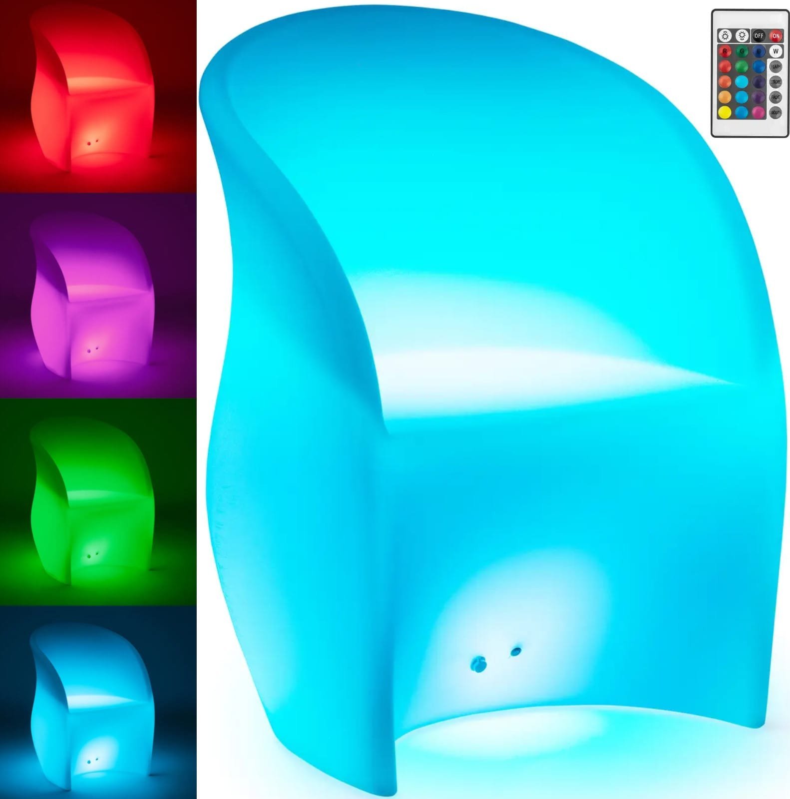 Royal Catering Fotel klubowy barowy podświetlany LED 80 x 60 cm