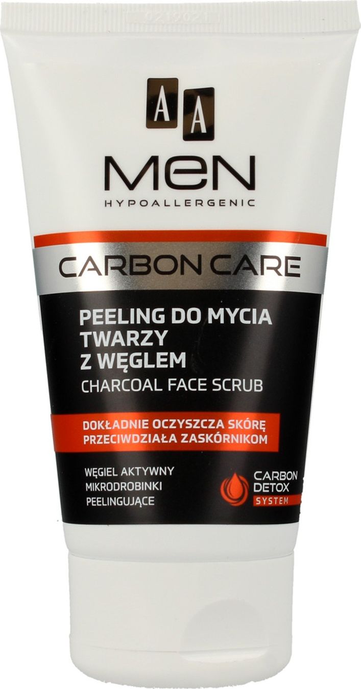 AA Peeling do mycia twarzy z węglem dla mężczyzn 150 ml