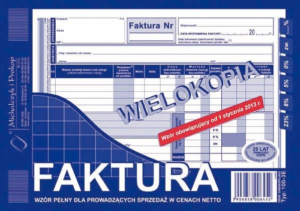 Michalczyk i Prokop FAKTURA NETTO A5 (PEŁNA) (WIELOKOPIA) MICHALCZYK I PROKOP