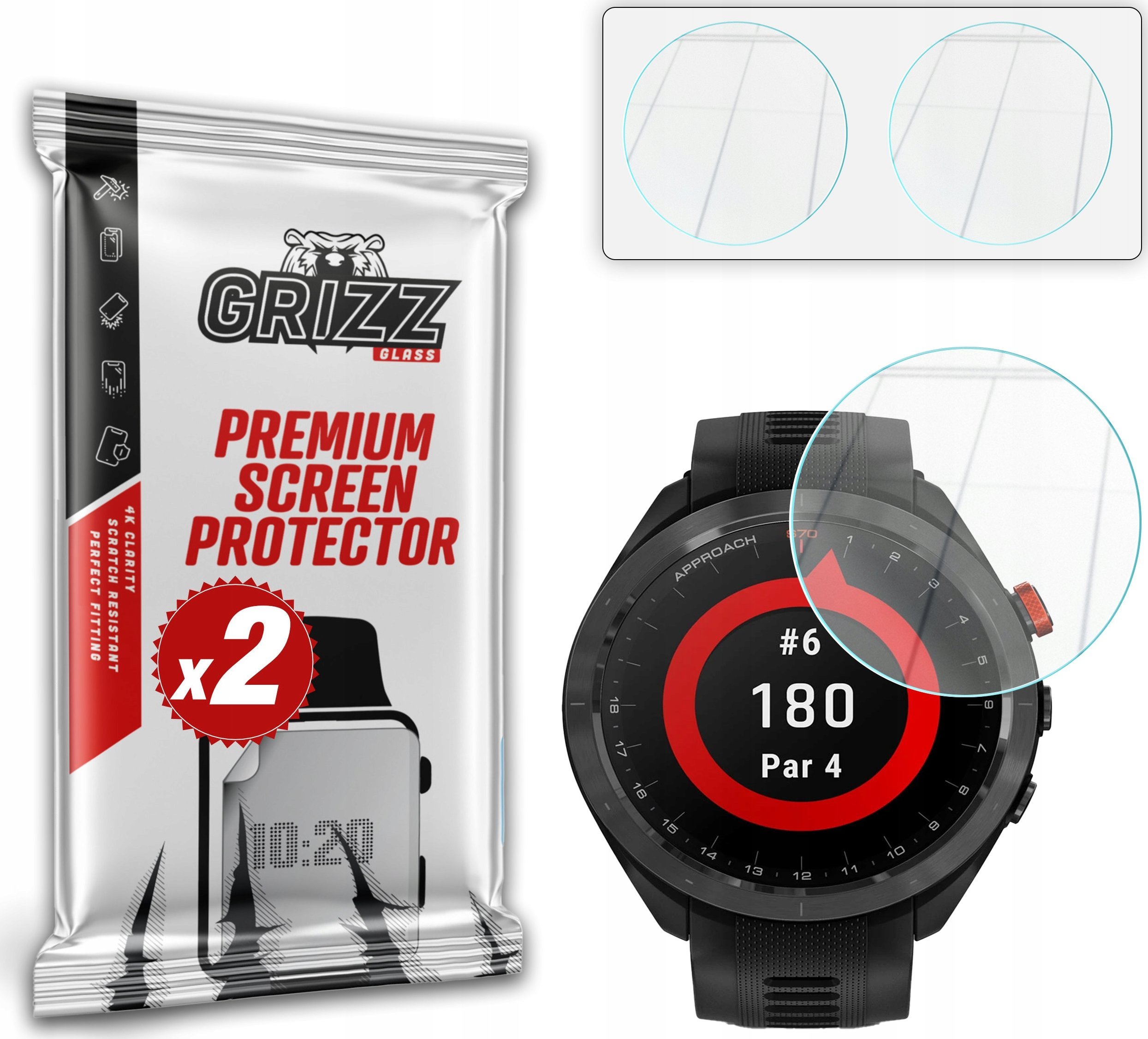 Szkło hybrydowe GrizzGlass HybridGlass do Garmin Approach S70 47mm