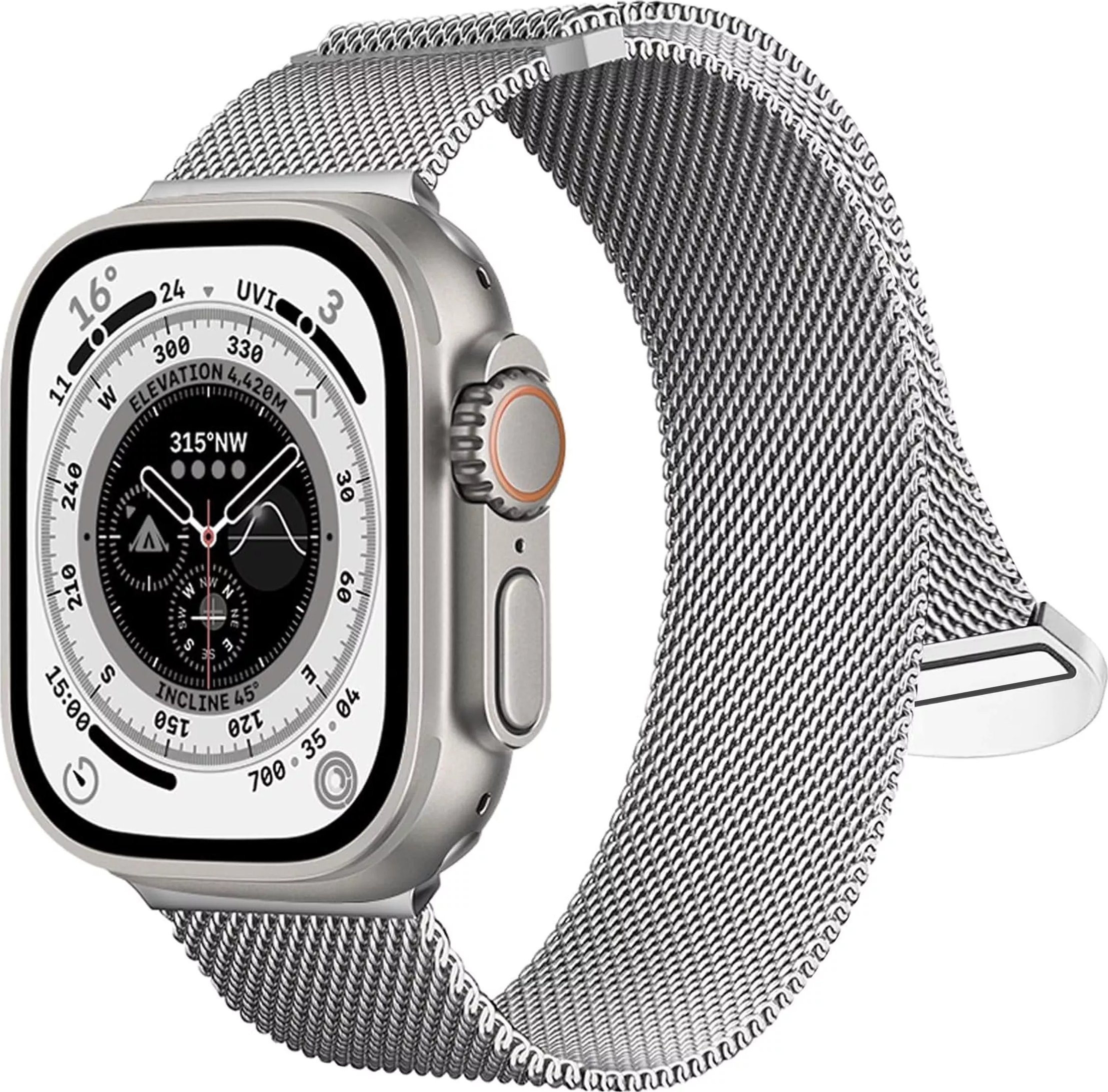 Alogy Pasek stalowy Alogy bransoleta do Apple Watch 42/44/45/49mm stal nierdzewna srebrny