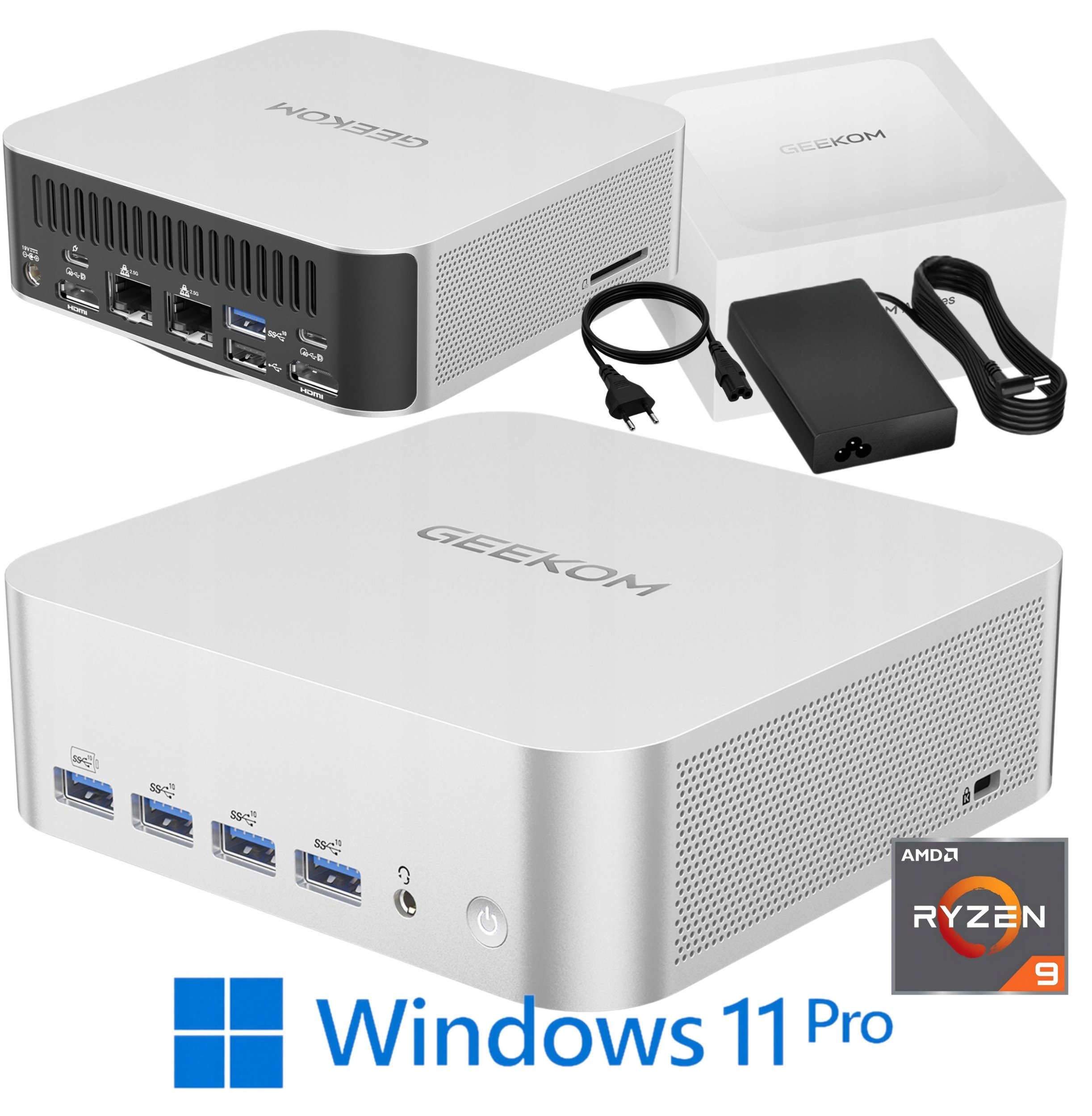 Komputer GEEKOM Mini PC A8 Max Ryzen 9 8945HS 32GB RAM 2TB + Win11 Pro