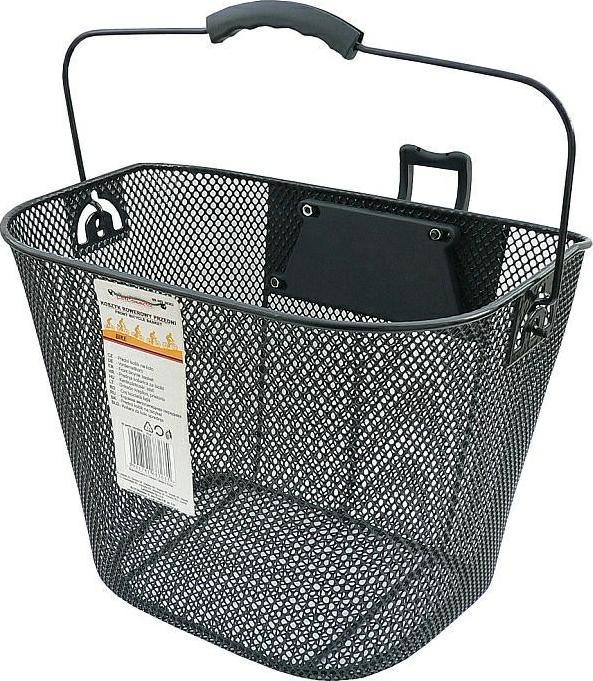 Carcommerce Koszyk na rower metalowy przód czarny - klips