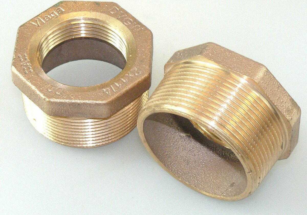 Element redukcyjny 2 x 1 1/4 braz / blyszczacyŁącznik do rur