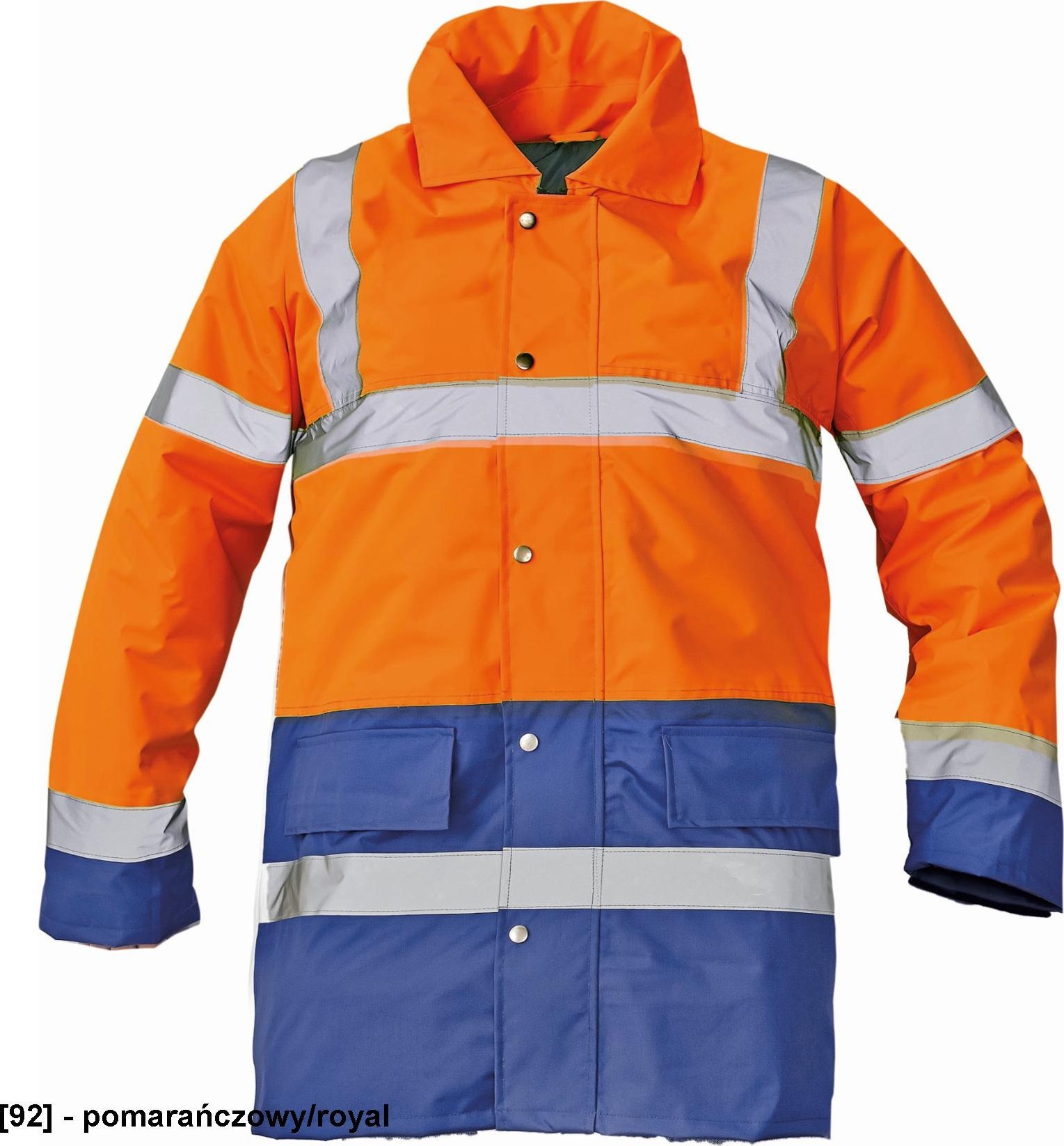 CERVA SEFTON HV - ocieplana kurtka zimowa, odblaskowe taśmy, wodoodporność, rozm. XS-3XL, - pomarańczowy/royal 3XL